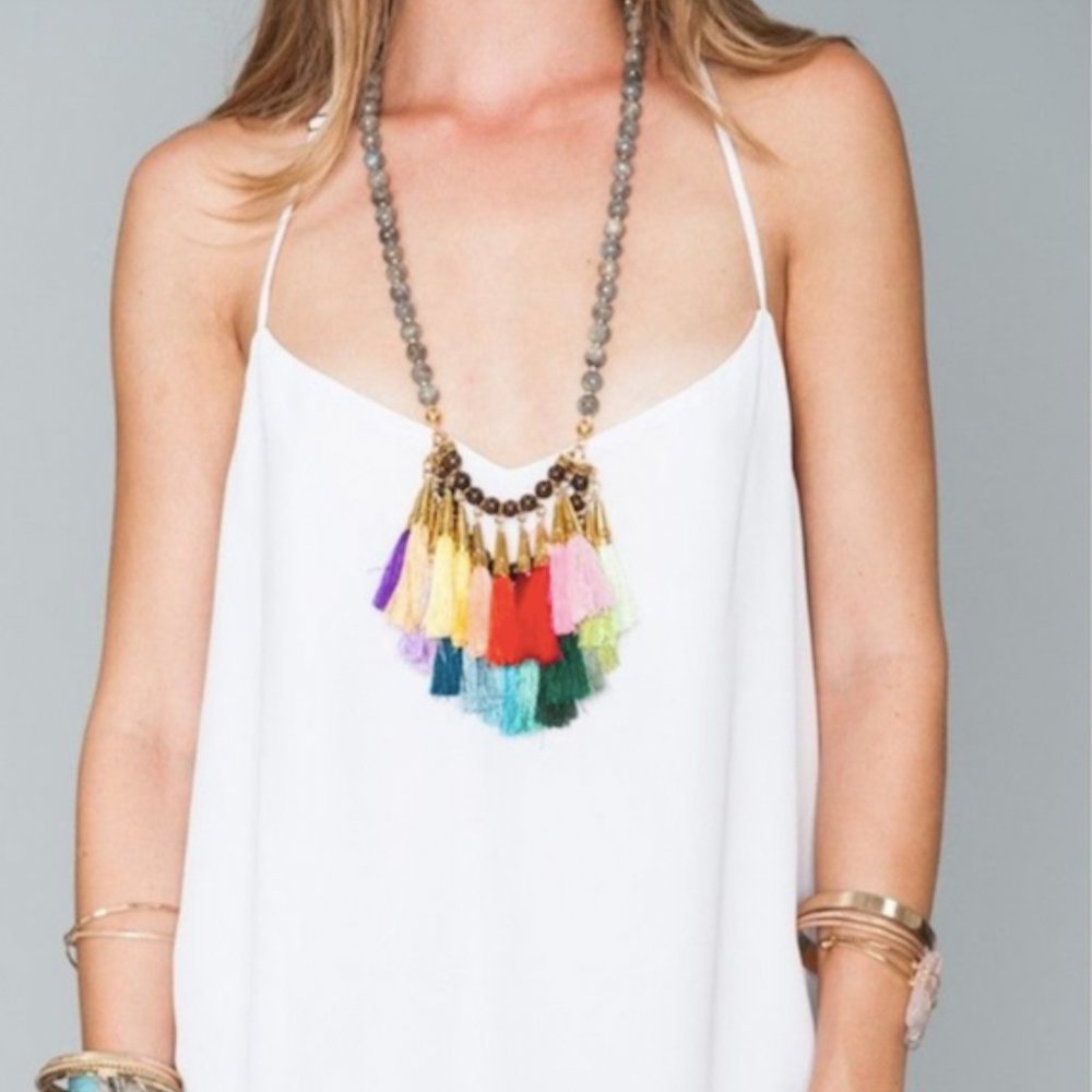 Rainbow Tassel Catherine Page necklace